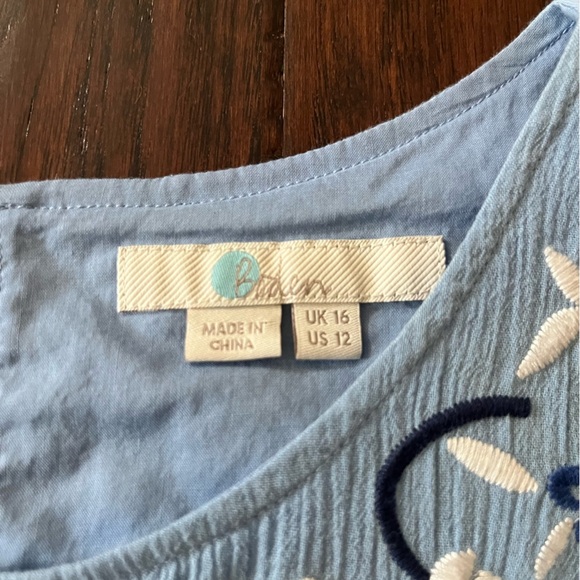 Boden Portia Blue Floral Embroidered Tank Top - Picture 3 of 10